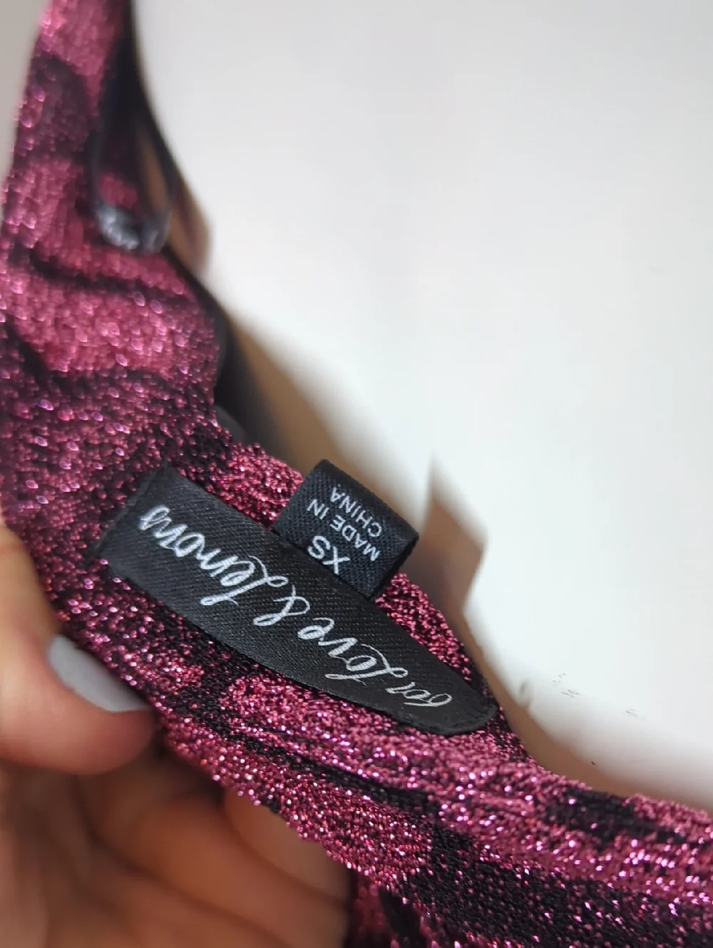 For Love & Lemons Shailee Metallic Mini Skirt in a magenta and black floral Xs - Picture 7 of 7